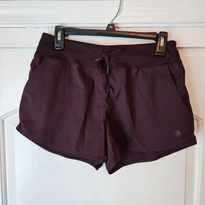 MPG Women's Athletic Shorts Purple Drawstring Pockets Size M Gym Running Workout